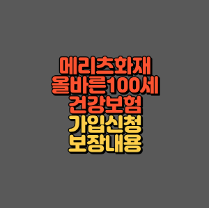 메리츠화재 올바른100세건강보험